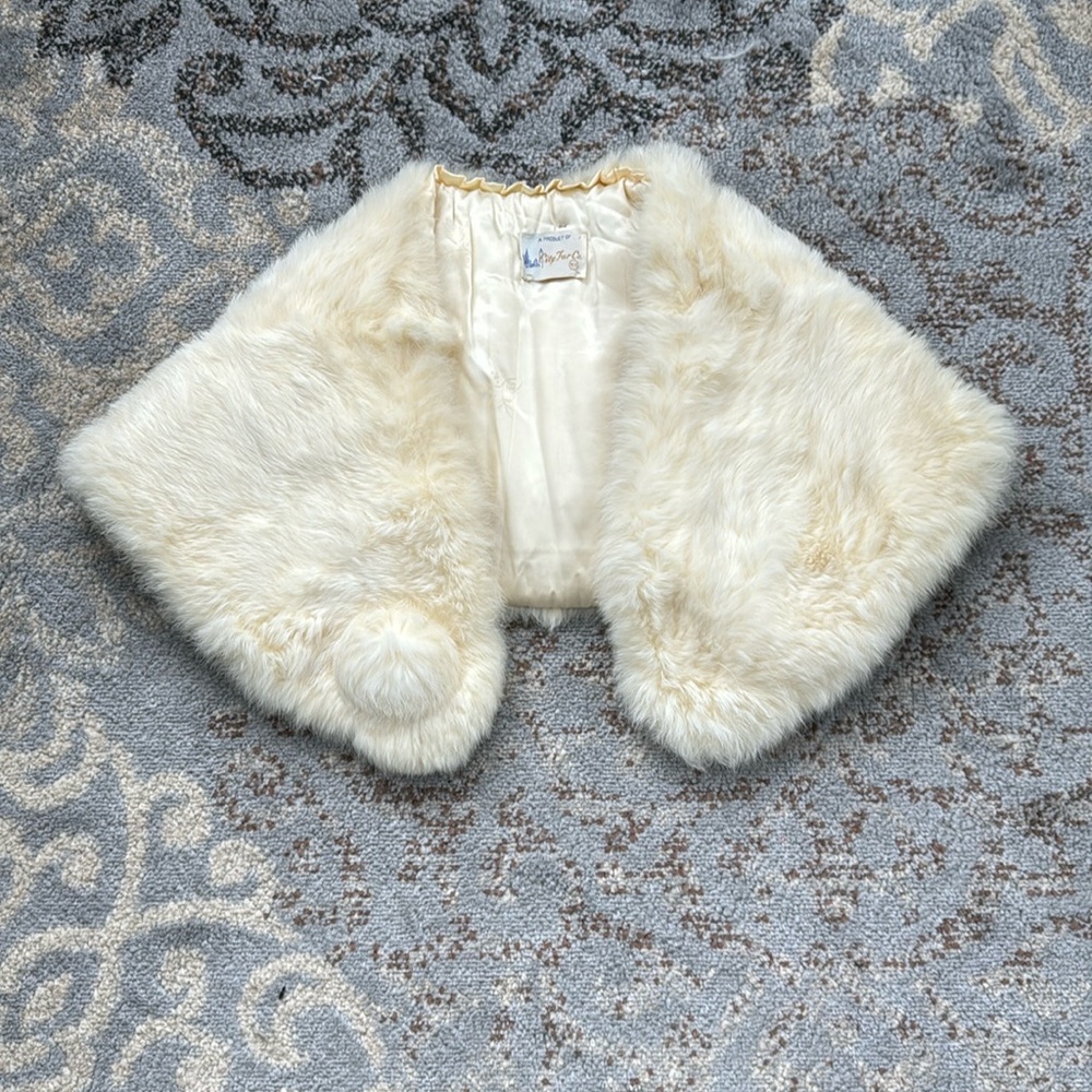 City Fur Co. Vintage Rabbit Fur Stole White
